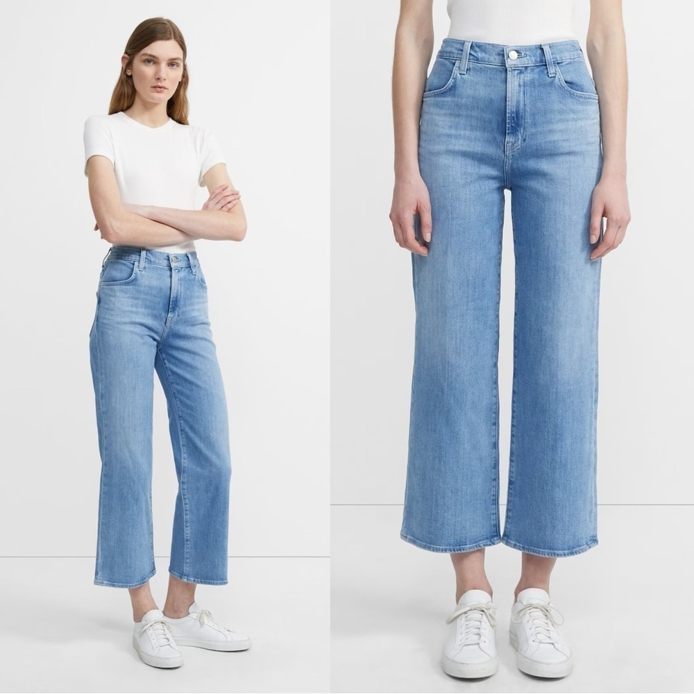 J Brand • Joan Wide-Leg Jean crop ankle light wash Alto blue stretch high rise